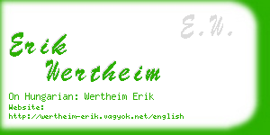 erik wertheim business card